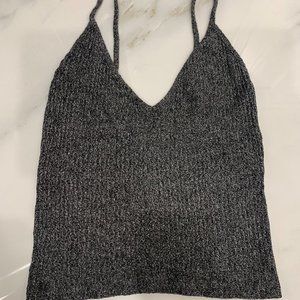 Brandy Melville Grey Ribbed Tank Top